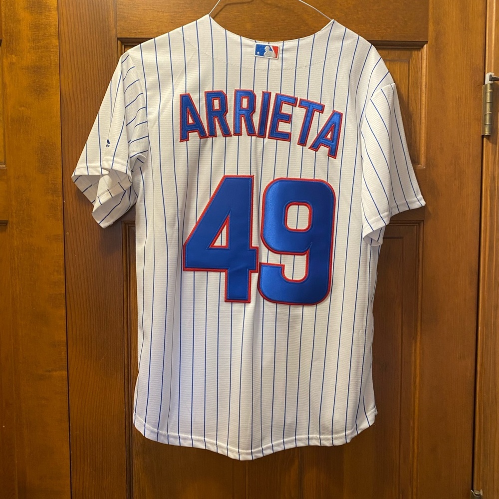 Chicago Cubs Jersey shirt Areietta #49 womens small majestic cool base MLB
